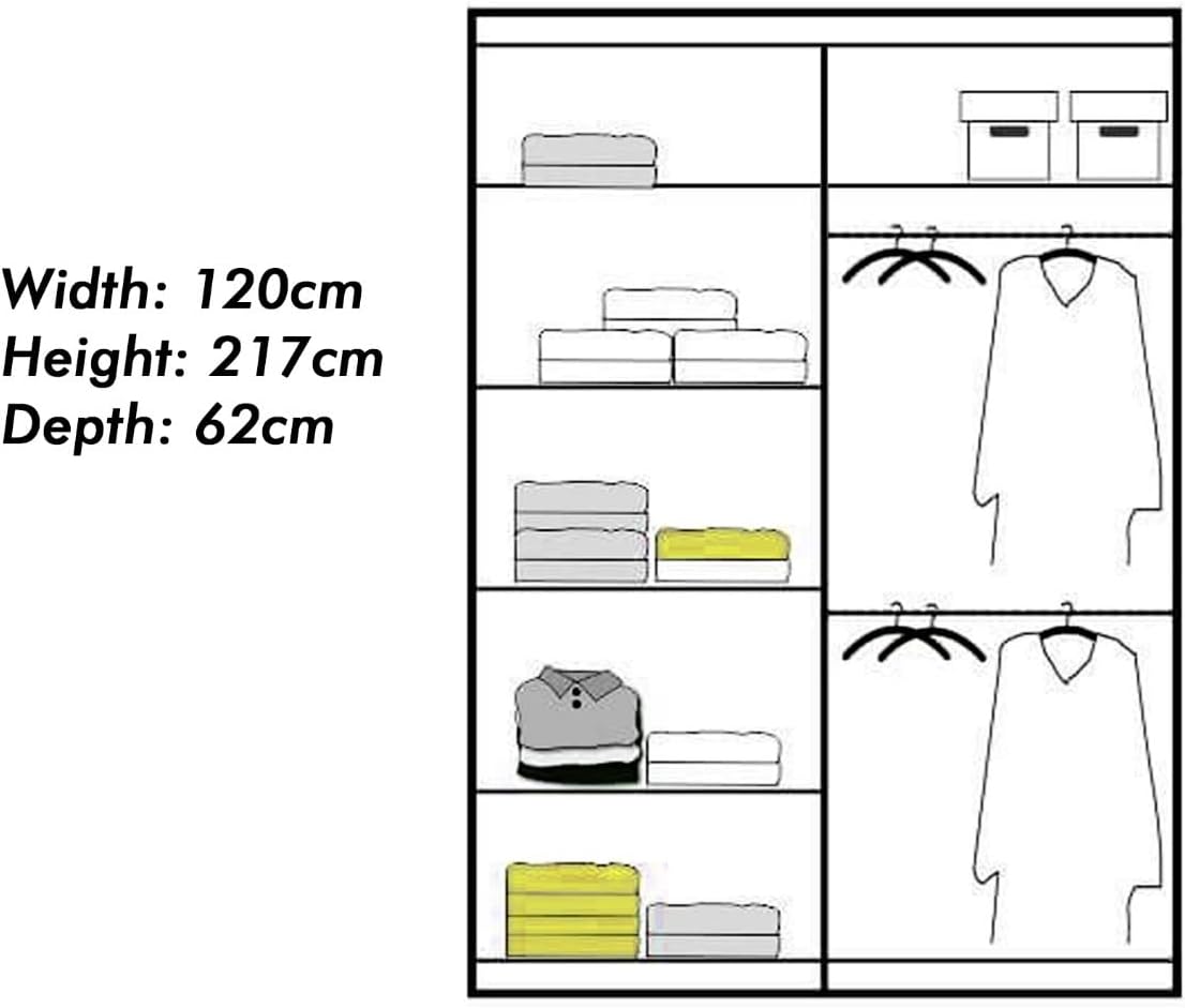 INDIANA WARDROBE - Free Standing Sliding Double Door Wardrobe with Mirror  by ZIUSA