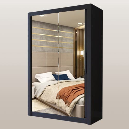 CHICAGO WARDROBE - Double Sliding Door Wardrobe With Hanging Rail by ZIUSA