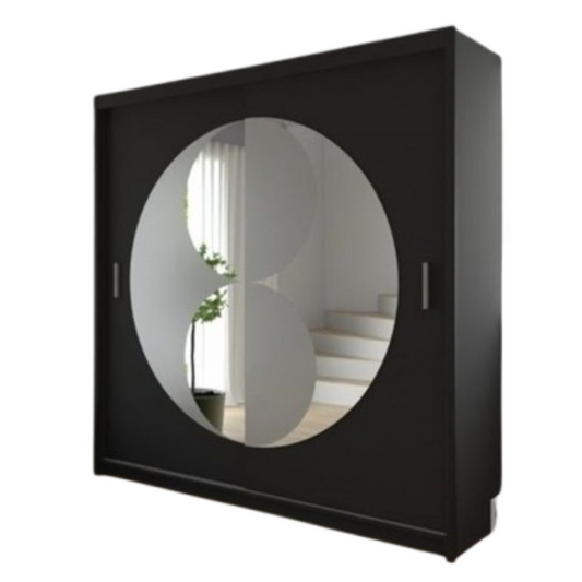 RIO WARDROBE - Round Mirror Sliding Doors Wardrobe, featuring double sliding Doors by ZIUSA