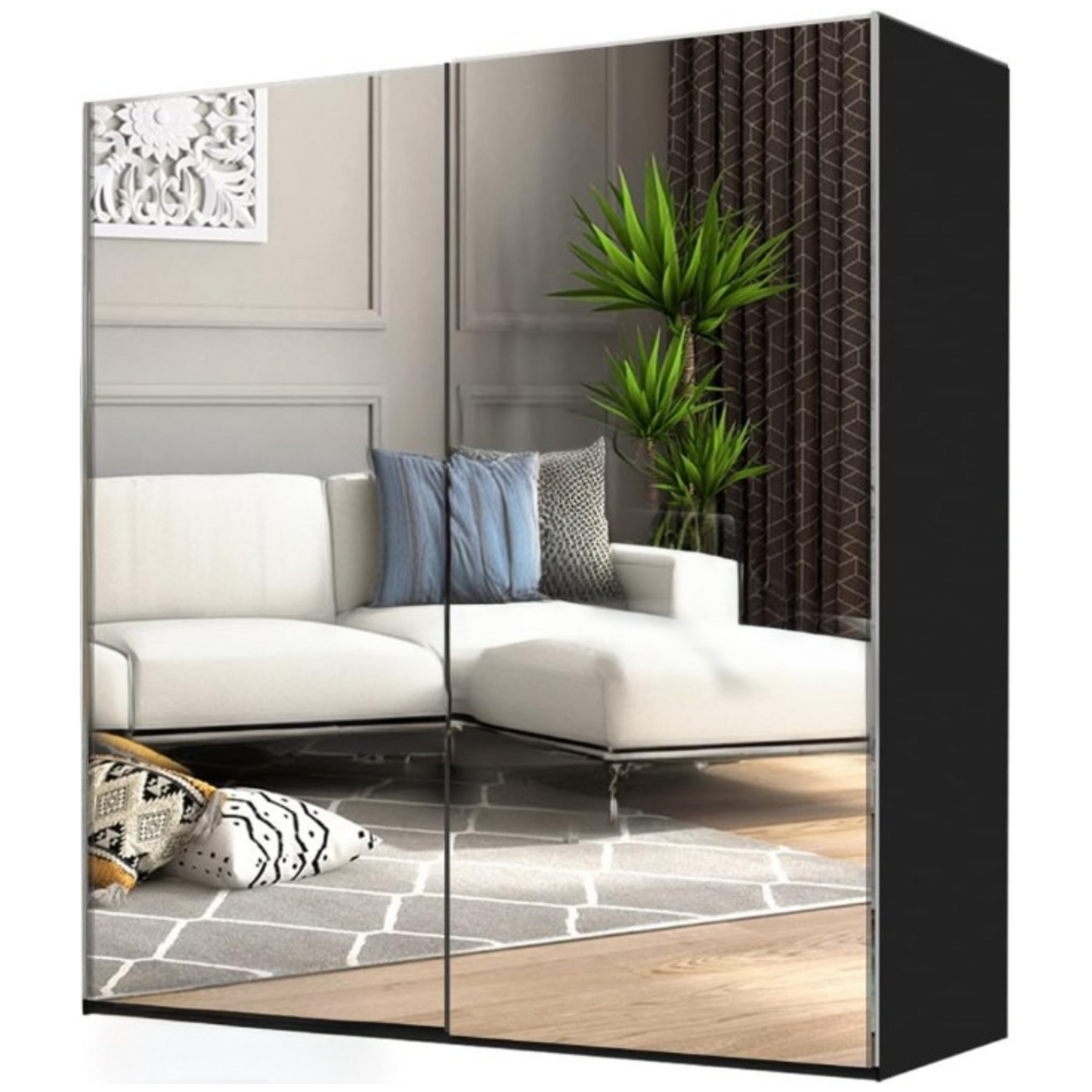 FULL MIRROR -  Wardrobe Cabinet for Bedrooms and Living Room, Large Size, Full Length Mirror by ZIUSA