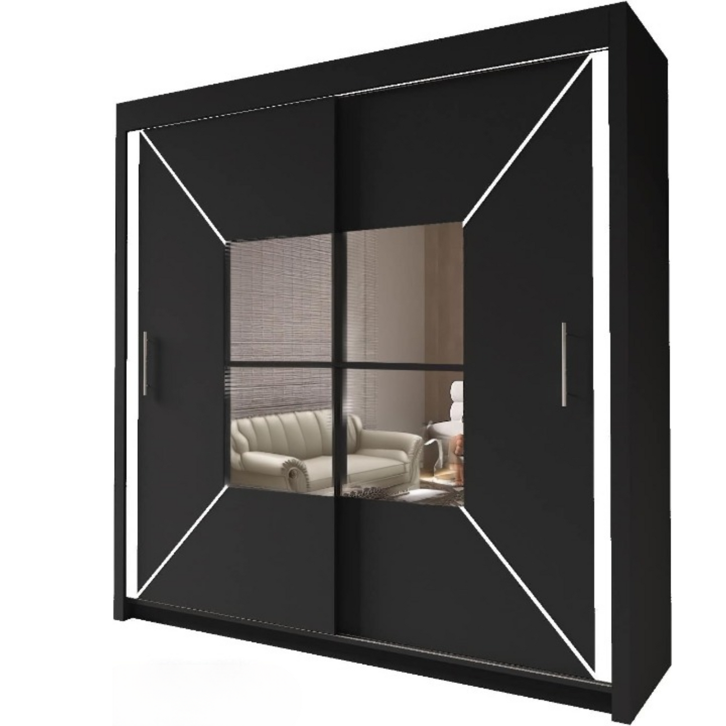 NICOLE WARDROBE - Modern Sliding Door Wardrobe With Hanging Rail For Bedroom by ZIUSA