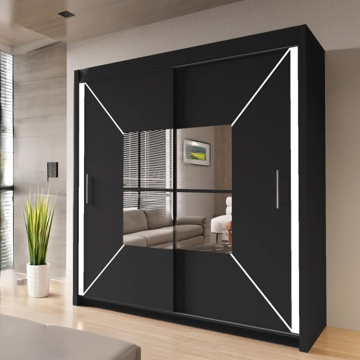 NICOLE WARDROBE - Modern Sliding Door Wardrobe With Hanging Rail For Bedroom by ZIUSA