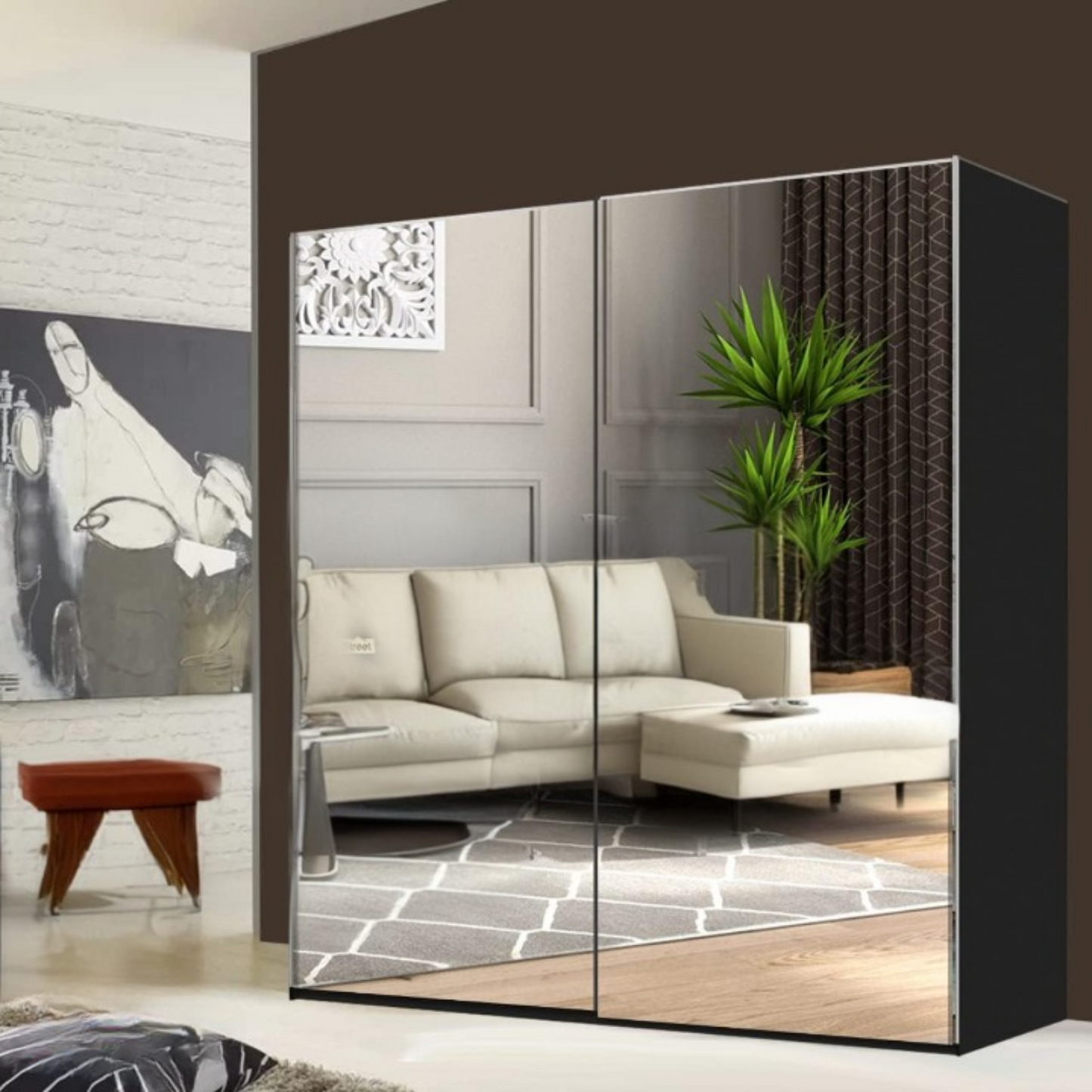 FULL MIRROR -  Wardrobe Cabinet for Bedrooms and Living Room, Large Size, Full Length Mirror by ZIUSA