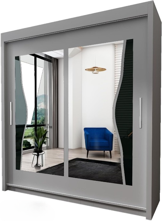 BATUMI WARDROBE - Double Mirror Sliding Doors Wardrobe, featuring double sliding Doors