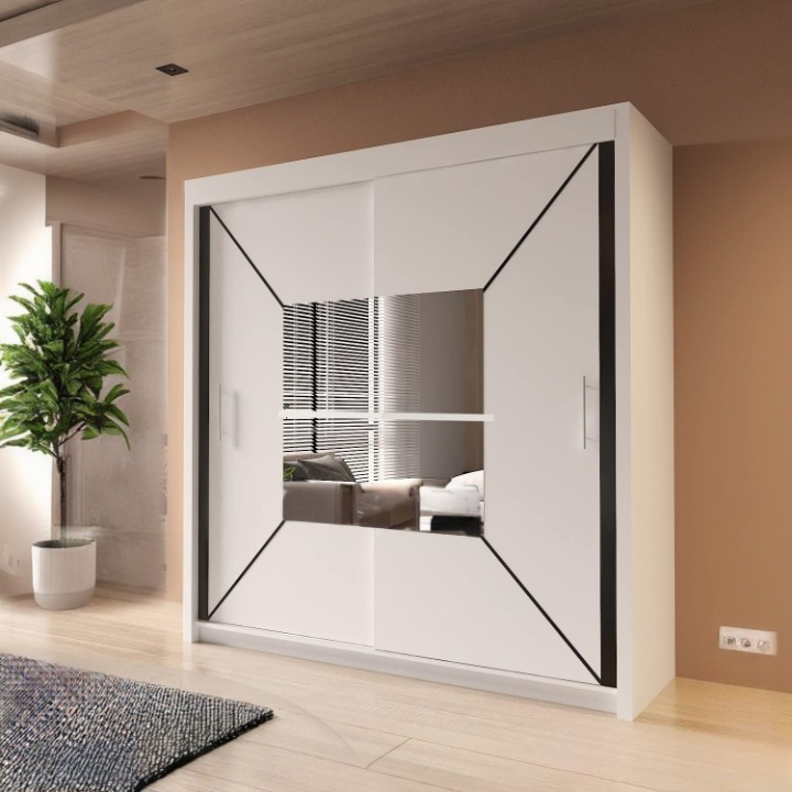 NICOLE WARDROBE - Modern Sliding Door Wardrobe With Hanging Rail For Bedroom by ZIUSA